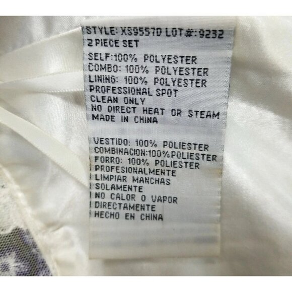 Xscape Floral Embellished Zip Up Crop Top Sz‎ 4 Formal Colorful Dainty Cropped - Picture 9 of 9